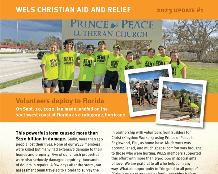 WELS Christian Aid and Relief – Spring/Summer Update 2023